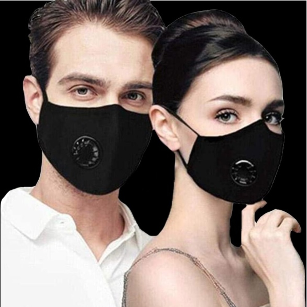 Face covers in black only.